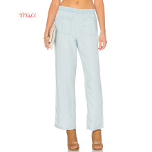 Straight Leg Tencel Hose mit Tasche